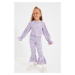 Trendyol Lilac Flywheel Detailed Girl Knitted Trousers