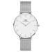 Daniel Wellington Analógové hodinky 'Petite Sterling S White'  strieborná