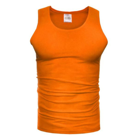 Pánske bavlnené tričko bez rukávov v oranžovej farbe