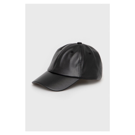 Detská čiapka Sisley čierna farba, jednofarebná