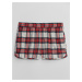 Krémovo-červené dámske kockované pyžamové kraťasy GAP