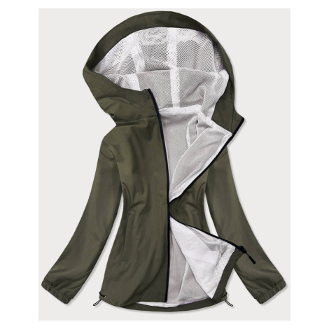 Letná dámska bunda v olivovej farbe s podšívkou (HH036-7) J.STYLE