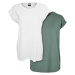 Women's T-shirt with extended shoulder 2-pack white+pale