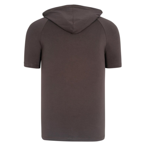 DUAL SET T8570 DEWBERRY HOODED MEN'S T-SHIRT-BLACK-KHAKI