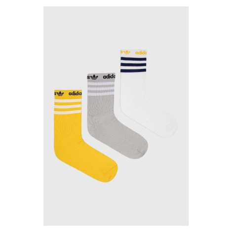 Ponožky adidas Originals 3-pak šedá farba