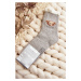 Thick cotton socks with teddy bear, light grey