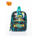 Turquoise school backpack with the Phineas and Ferb theme