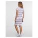 Bielo-fialové dámske pruhované šaty SAM 73 Reyna