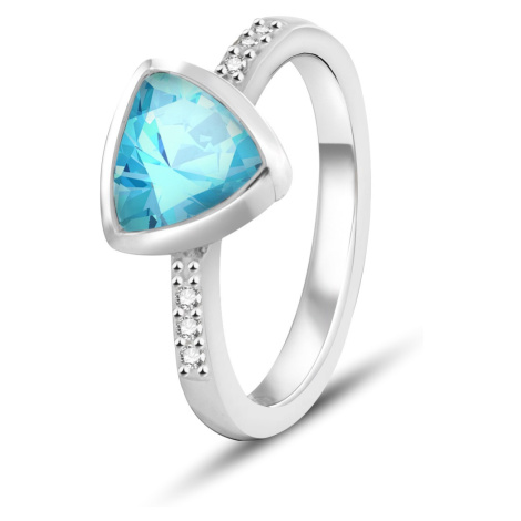Beneto Exclusive Strieborný prsteň so svetlo modrým topazom TOPAGG2 58 mm