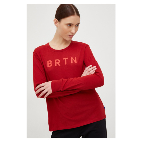 Bavlnené tričko s dlhým rukávom Burton červená farba,