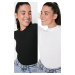 Trendyol Black & White 2-Pack Slim Snap Snap High Neck Ribbed Flexible Knitted Body