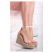 Béžovo-transparentné platformové sandále Clotilde