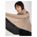 Beige-black long knitted scarf for women