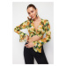 Trendyol Multi Color Patterned Crop Chiffon Blouse