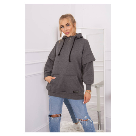Insulated turtleneck hoodie made of graphite
