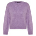 Trendyol Lilac Wide Fit, jemný textúrovaný základný pletený sveter