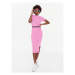 KARL LAGERFELD Úpletové šaty Logo 225W1350 Ružová Slim Fit