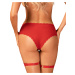 Zmyselné nohavičky Belovya garter panties - Obsessive červená