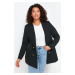 Trendyol Curve Black Oversize Lined Double Breasted Closure Woven Blazer Jacket