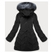 Čierna zimná dámska bunda s kapucňou (M-21308)