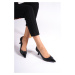 Capone Outfitters Capone Pointed Toe Women's Shoes with Patent Leather Detailed Mid Heel.