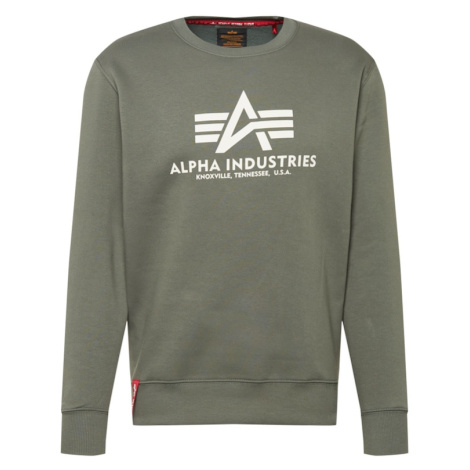 ALPHA INDUSTRIES Mikina  kaki / prírodná biela