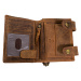 HL Pánska kožená peňaženka s dvoma prackami a retiazkou (RFID) - Born to ride - hnedá