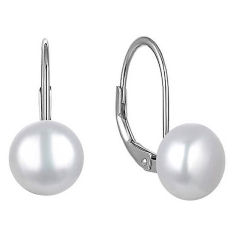 MOISS Elegantné strieborné náušnice s bielymi perlami EP000093-EP000102 0,7 cm