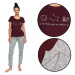 Dámske pyžamo Horoscope 40115-93X Bordeaux / Grey - Henderson Ladies bordo s šedou