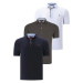 TRIPLE SET T8582 DEWBERRY MENS T-SHIRT-NAVY BLUE-WHITE-KHAKI