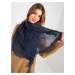 Dark blue women's scarf with pleated
