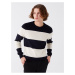 LC Waikiki Crew Neck Long Sleeve Color Block Men's Knitwear Sweater