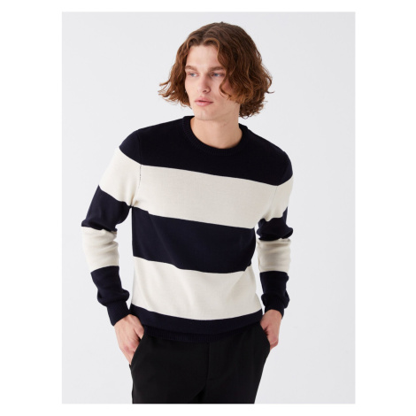 LC Waikiki Crew Neck Long Sleeve Color Block Men's Knitwear Sweater