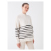 LC Waikiki Half Turtleneck Striped Long Sleeve Maternity Knitwear Sweater