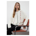 Trendyol Ecru Embroidery Detailed Knitwear Cardigan