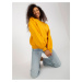 Dark yellow basic sweatshirt with wide sleeves