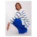 Cobalt and ecru oversize sweater with cuffs