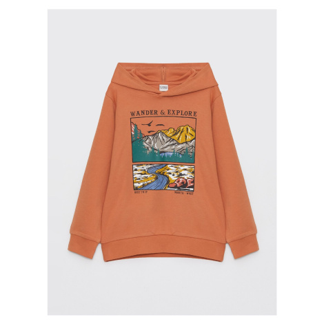 LC Waikiki Hooded Printed Long Sleeve Boys' T-Shirt