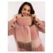 Dark pink and brown warm checkered scarf