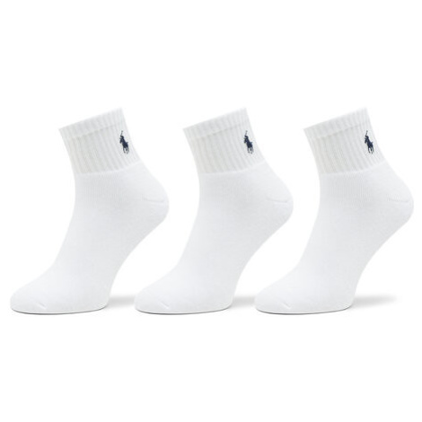 Polo Ralph Lauren Súprava 3 párov vysokých pánskych ponožiek 449655220003 Biela