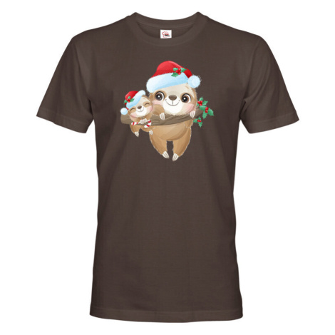 Pánské tričko s potlačou vianočného leňochoda - roztomilé vianočné tričko