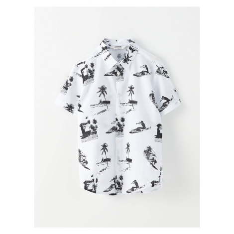 LC Waikiki Boy's Patterned Short Sleeve Poplin Shirt