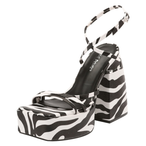 Public Desire Remienkové sandále 'AMERIE'  čierna / biela