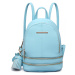 Konofactory Modrý mini kožený batoh s príveskom „Minimal“ 12L