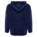 Trendyol Navy Blue Thick Fleece Hooded and Zippered Oversized/Wide Knitted Sweatshirt