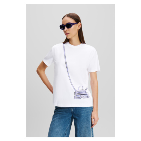 Tričko Karl Lagerfeld Karl K Cross Bag T-Shirt White