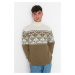 Trendyol Mink Regular Turtleneck Ethnic Knitwear Sweater