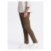 Ombre Men's REGULAR fabric pants with cargo pockets - olive