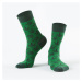 Dark green women's socks with leaves