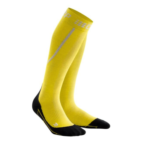 Women's Winter Compression Knee-High Socks CEP Yellow/Black